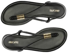 Sandália Slim Metal Comfy Preta