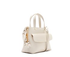 Bolsa Tote Média Chaveiro Flor Branca