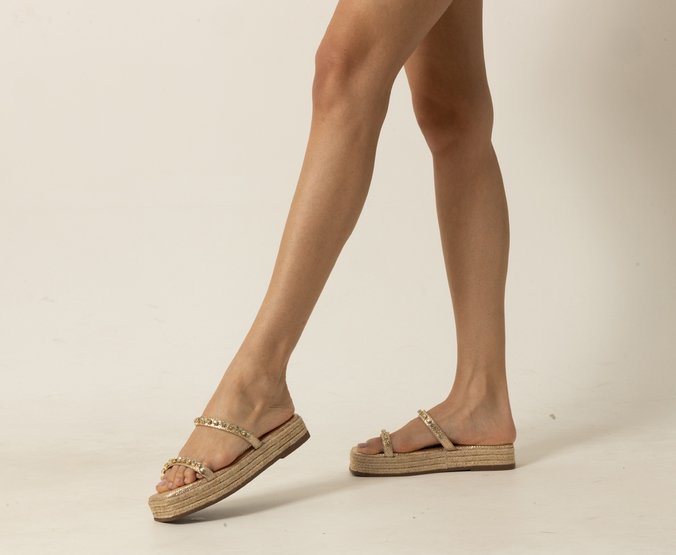 Sandália flatform 2024 palha