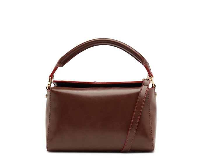 Bolsa Tiracolo Média Quadrada Marrom