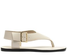 Rasteira Slim Fivela Couro Branca