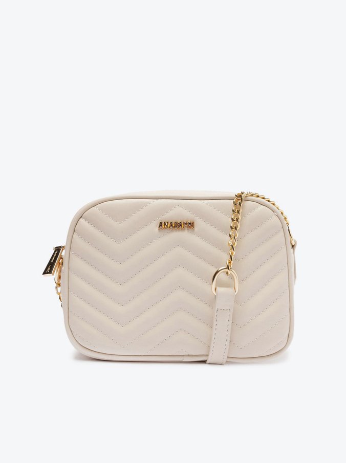 Bolsa Tiracolo Média Matelassê Zig Zag Branca