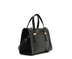 Bolsa Tote Média Pespontos Preta