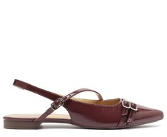 Sapatilha Slingback Fivela Dupla Roxa
