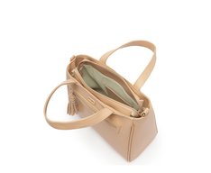 Bolsa Tote Média Bolso Frontal Barbicacho Bege
