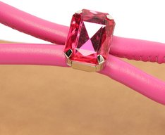 Rasteira Pedraria Com Ajuste Tira Única Rosa