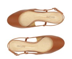 Sapatilha Slingback Bico Quadrado Basic Marrom