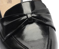 Sapatilha Slingback Verniz Laço Preta