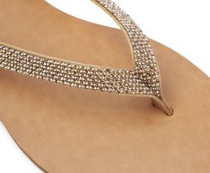 Rasteira Tiras Glam Bege