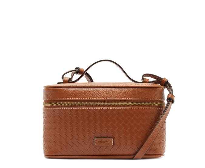Bolsa Tiracolo Pequena Maleta Tressê Caramelo