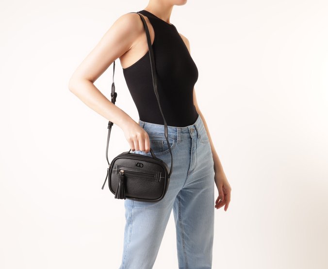 Bolsa Tiracolo Pequena Bolso Frontal Barbicacho Preta