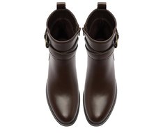 Bota Cano Curto Fivela Marrom Coffee