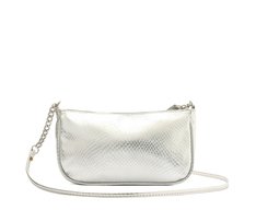 Bolsa Tiracolo Média Snake Prata
