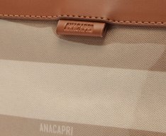 Necessaire Média Listras Vinil Bege