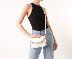 Bolsa Tiracolo Pequena Cordão Branca