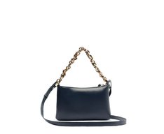 Bolsa Tiracolo Pequena Corrente Cordão Tricolor Azul