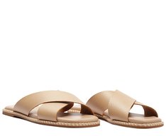 Rasteira Tiras Cruzadas Comfy Bege