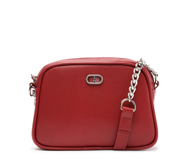 Bolsa Tiracolo Pequena Arredondada Glam Vermelha