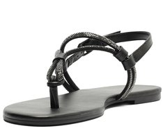 Rasteira Slim Glam Manta Preta