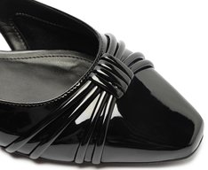 Sapatilha Slingback Tiras Verniz Preta