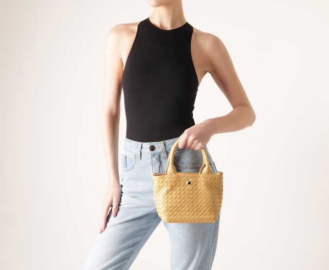 Bolsa Tote Média Metalassê Amarelo