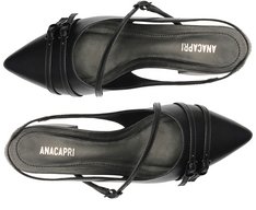 Sapatilha Slingback Salto Bloco Fivelas Preta