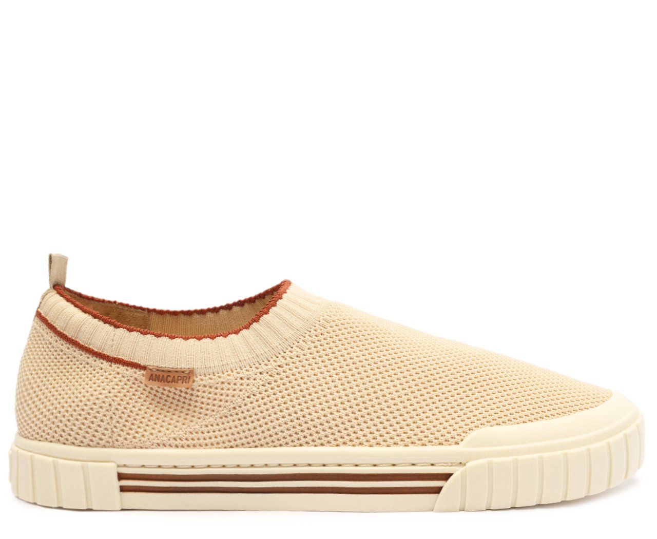 Tênis Slip On Knit Alê Bege | Anacapri