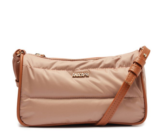 Bolsa Tiracolo Média Puffer Bege