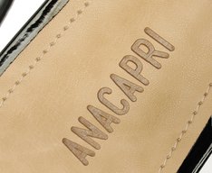 Sapatilha Slingback Salto Bloco Verniz Preta