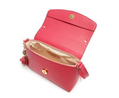 Bolsa Tiracolo Pequena Chaveiro Flor Rosa