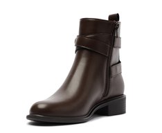 Bota Cano Curto Fivela Marrom Coffee