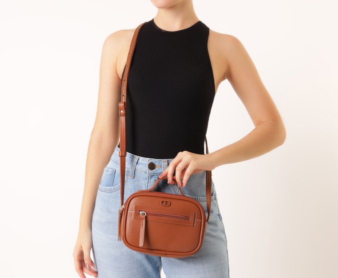 Bolsa Tiracolo Pequena Bolso Frontal Barbicacho Marrom