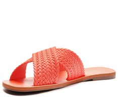 Rasteira Tiras Cruzadas Trançada Monocolor Colorvibes Laranja