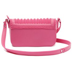 Bolsa Crossbody Média Texturizada Rosa Injetada