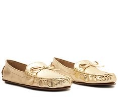Mocassim Laço Lana Dourado