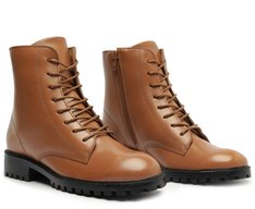 Bota Coturno Couro Marrom