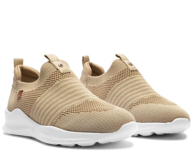 Tênis Slip On Streech Jogging Knit Bege