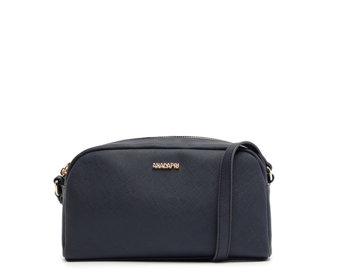 Bolsa Tiracolo Pequena Lisa Azul