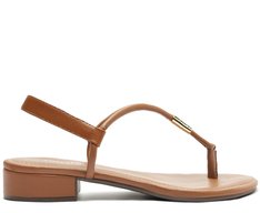 Sandália Slim Metal Comfy Salto Marrom