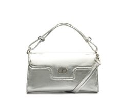 Bolsa Tiracolo Média Pedraria Prata