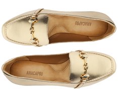 Mocassim Bridão Monocolor Dourado
