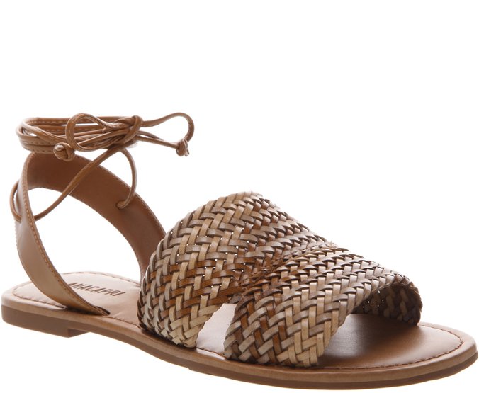 sandália rasteira trança marrom anacapri