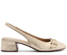 Sapatilha Slingback Fivela Elise Dourada
