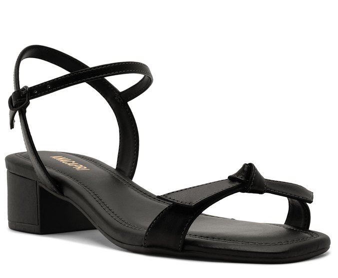 Sandália Salto Bloco Laço Preta