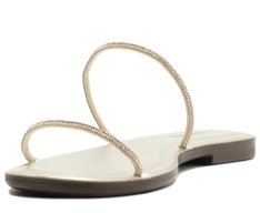 Rasteira Tiras Finas Glam Dourada