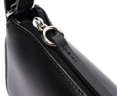 Bolsa Tiracolo Pequena Baguete Metalizada Preta