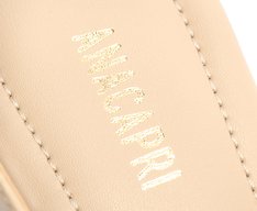 Sapatilha Slingback Salto Bloco Corte triangular Bege