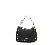 Bolsa Tiracolo Pequena Baguete Tachas Preta