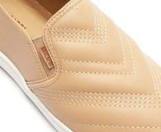 Tênis Slip On Pespontos Bege
