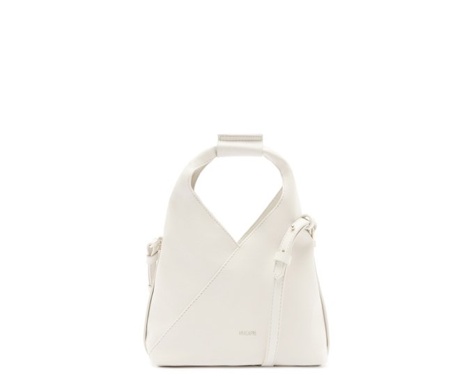 Bolsa Tiracolo Pequena Pespontos Trendy Branca